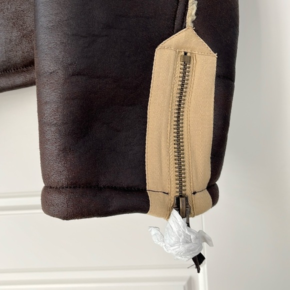 Anthropologie NWT Pilcro Faux-Leather Sherpa-Lined Jacket size XL. - Picture 9 of 16